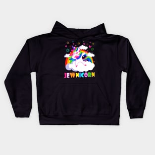 Rainbow Jewnicorn Jewish Unicorn Jew Rosh Hashanah Kids Hoodie